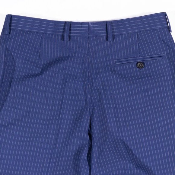 Ralph Lauren Boys Pants Blue Striped Straight Leg Lined Trousers 20R 30" Waist - Picture 7 of 8